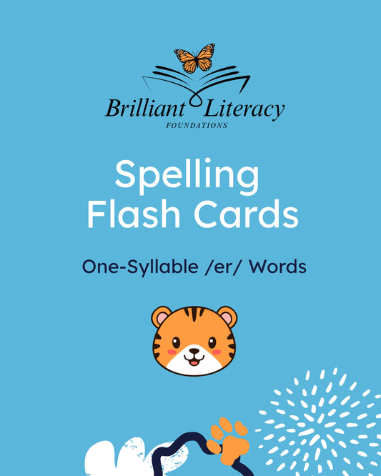 Spelling Flash Cards: One-Syllable /er/ words